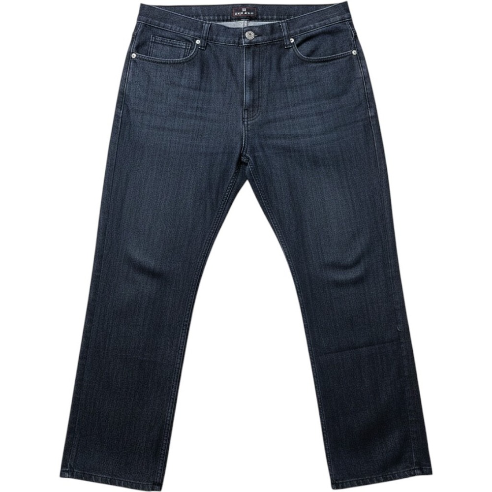 Red Ape Mens Black Denim Jeans Straight Leg Embroidered Pockets Size 42 Black